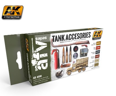 AFV Tank Accessories Acrylic Paint Set (6 Colors) 17ml Bottles