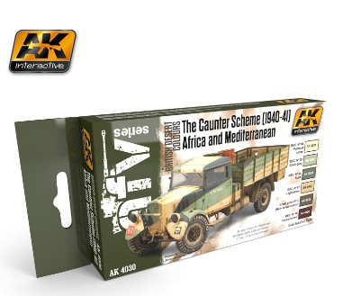 AFV British Desert Colors Caunter Scheme 1940-41 Africa & Mediterranean Acrylic Paint Set (6 Colors) 17ml Bottles