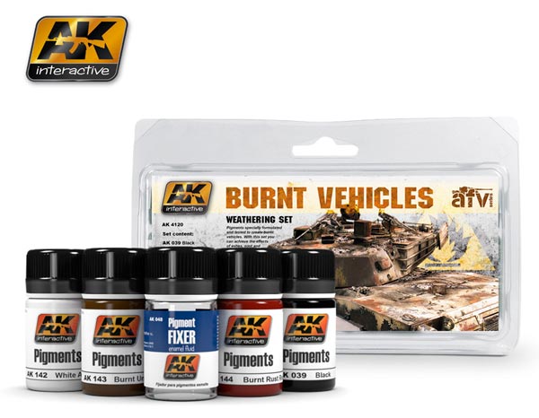 AK Interactive Burnt Vehicles Weathering Set