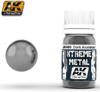 Xtreme Metal Dark Aluminum Metallic Paint 30ml Bottle