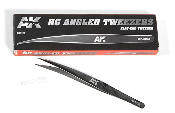 HG Angled Tweezers 02 Flat-End