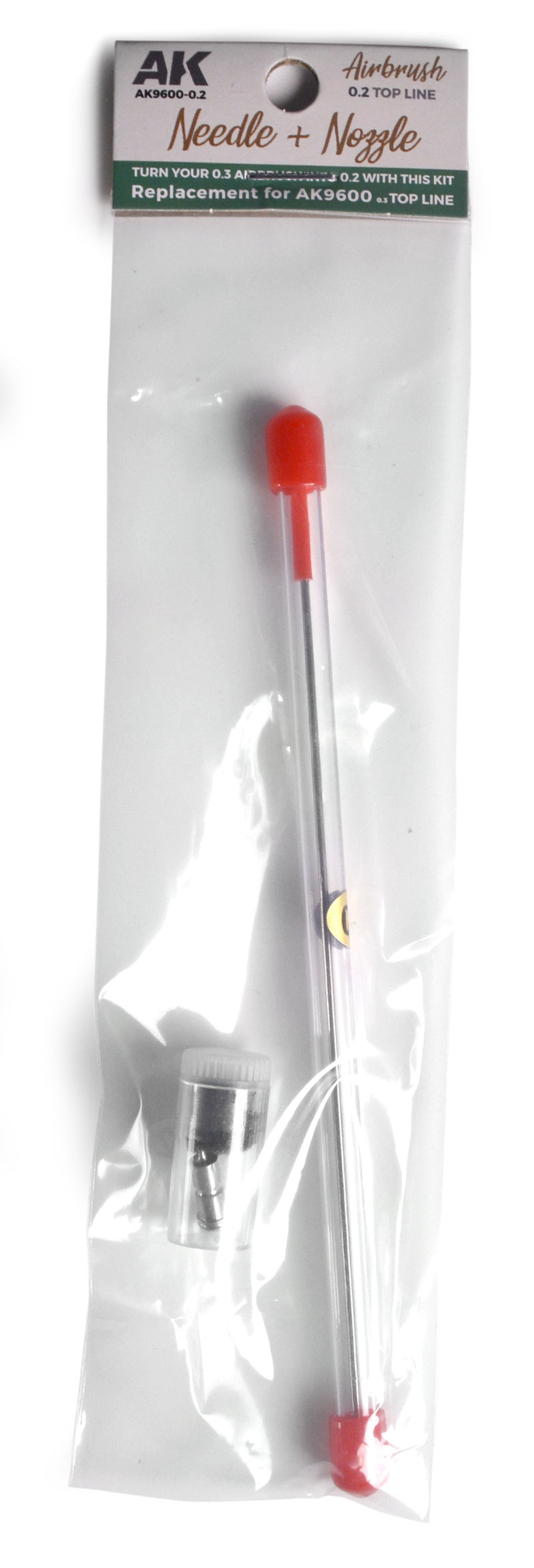 AK Interactive Needle + Nozzle 0.2 Top Line Replacement for Airbrush AK-9600