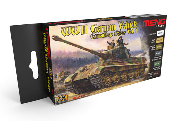 WWII German Vehicle Camouflage Colors Vol.1 Acrylic Paint Set (6 Colors) 17ml Bottles