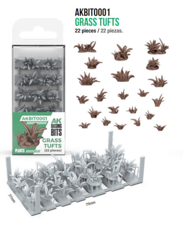 AK Interactive Basing Bits Grass Tufts