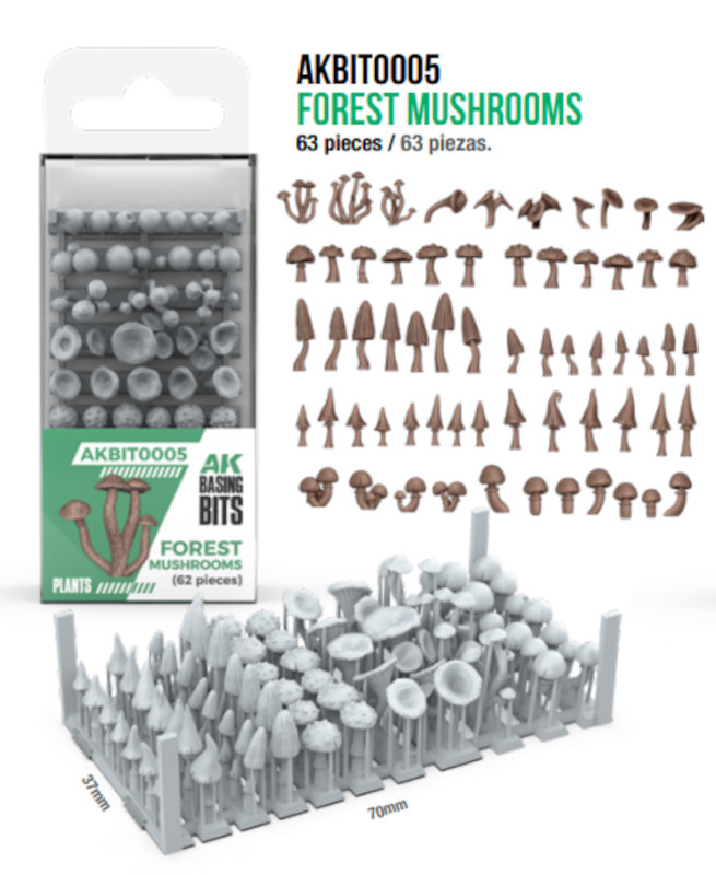 AK Interactive Basing Bits Forest Mushrooms