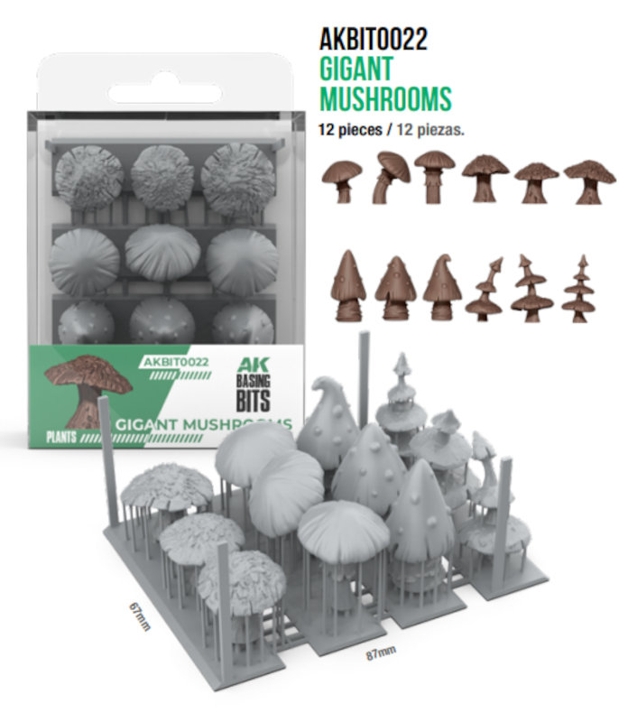 AK Interactive Basing Bits Gigant Mushrooms