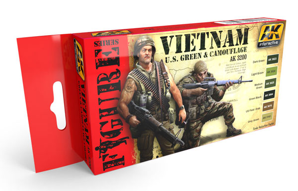 Figure Series: Vietnam US Green & Camouflage s Acrylic Paint Set