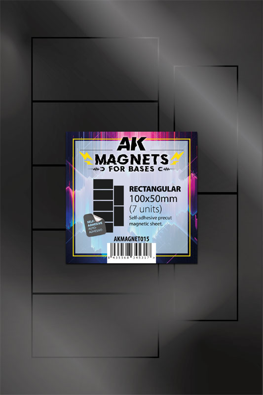 AK Interactive Magnets Sheet Rectangular Base 100×50mm (7 Units)