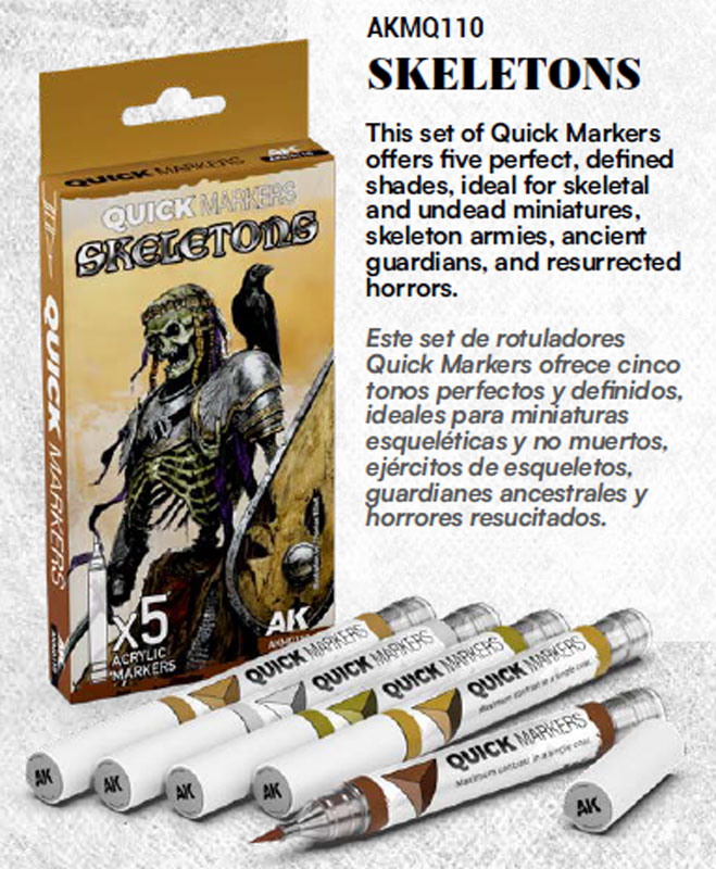 AK Interactive Quick Markers Skeletons Set