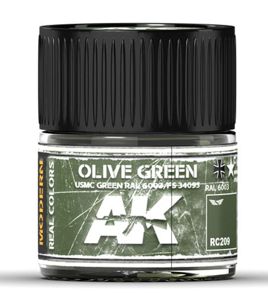 Real Colors: Olive Green/Usmc Green RAL 6003/FS34095 Acrylic Lacquer Paint