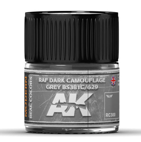 Real Colors: RAF Dark Camouflage Grey BS381C/629 Acrylic Lacquer Paint