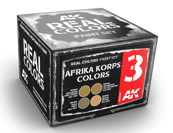 Real Colors: Afrika Korps Acrylic Lacquer Paint Set (4) 10ml Bottles