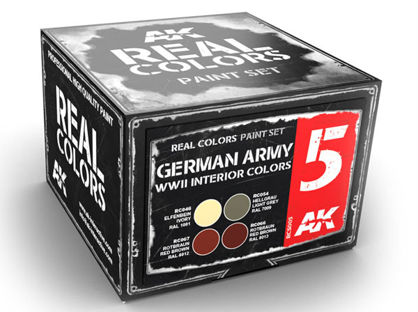 Real Colors: German Army WWII Interior Acrylic Lacquer Paint Set (4) 10ml Bottles