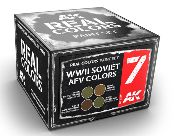 Real Colors: WWII Soviet AFV Acrylic Lacquer Paint Set (4) 10ml Bottles