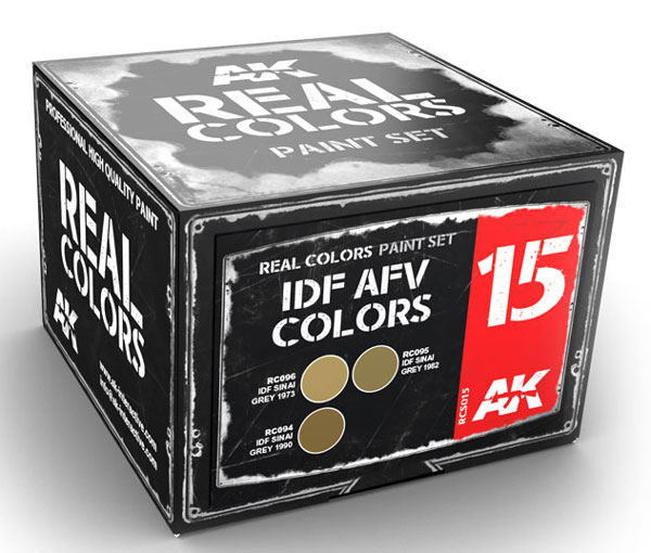 Real Colors: IDF AFV Acrylic Lacquer Paint Set (3) 10ml Bottles