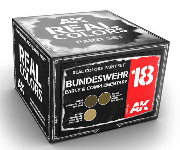 Real Colors: Bundeswehr Early & Complementary Acrylic Lacquer Paint Set (3) 10ml Bottles