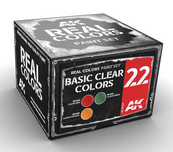 Real Colors: Basic Clear Colors Acrylic Lacquer Paint Set (3) 10ml Bottles