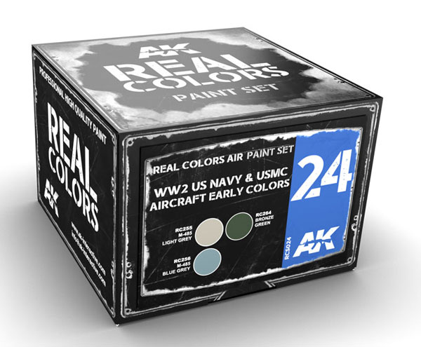 Real Colors: WW2 US Navy & USMC Early Aircraft Colors Acrylic Lacquer Paint Set (3) 10ml Bottles