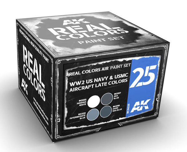Real Colors: WW2 US Navy & USMC Late Acrylic Lacquer Paint Set (4) 10ml Bottles