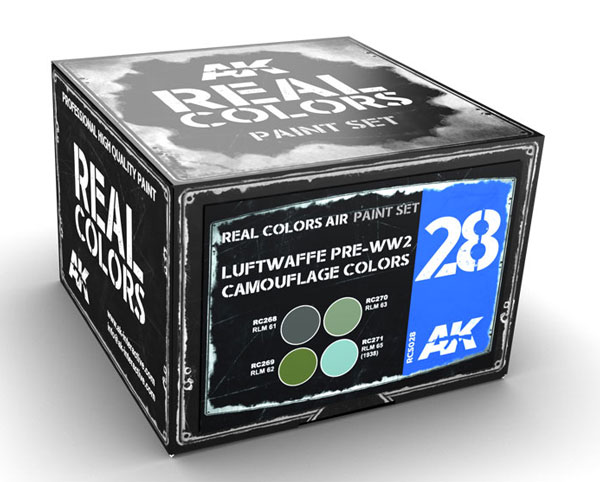 Real Colors: Luftwaffe Pre-WW2 Camouflage Colors Acrylic Lacquer Paint Set (4) 10ml Bottles