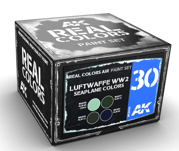 Real Colors: Luftwaffe WW2 Seaplane Colors Acrylic Lacquer Paint Set (4) 10ml Bottles