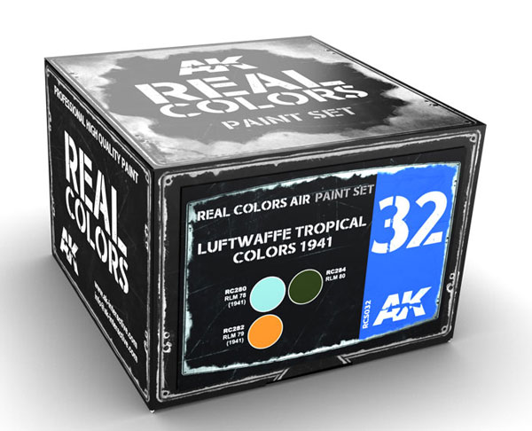 Real Colors: Luftwaffe Tropical Colors 1941 Acrylic Lacquer Paint Set (3) 10ml Bottles
