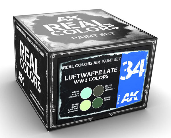 Real Colors: Luftwaffe Late WW2 Colors Acrylic Lacquer Paint Set (4) 10ml Bottles