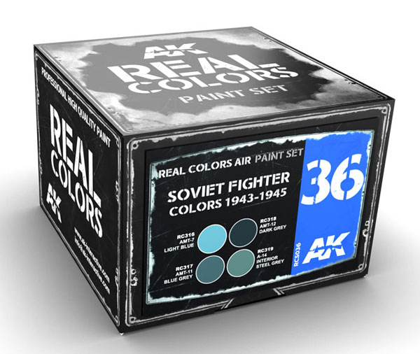 Real Colors: Soviet Fighter Colors 1943-1945 Acrylic Lacquer Paint Set (4) 10ml Bottles