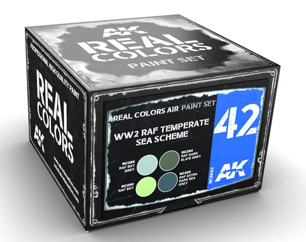 Real Colors: WW2 RAF / FAA Temperate Sea Scheme Acrylic Lacquer Paint Set (4) 10ml Bottles