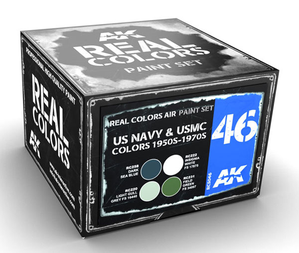 Real Colors: US Navy & USMC Colors 1950s-1970s Acrylic Lacquer Paint Set (4) 10ml Bottles