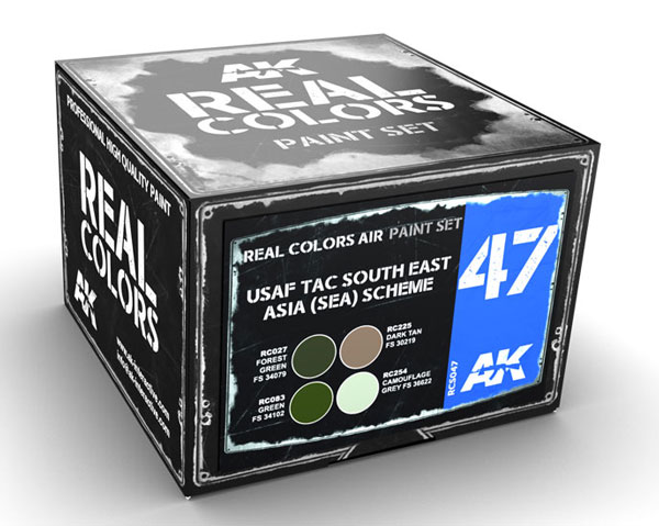 Real Colors: USAF TAC South East Asia (SEA) Scheme Acrylic Lacquer Paint Set (4) 10ml Bottles