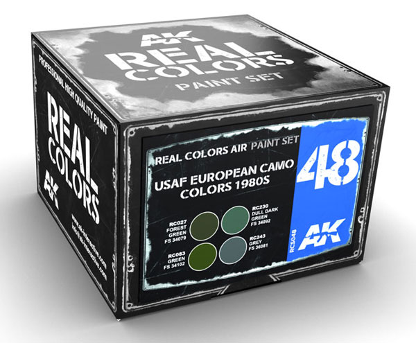 Real Colors: USAF European Camo Colors 1980s Acrylic Lacquer Paint Set (4) 10ml Bottles