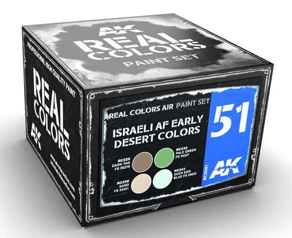 Real Colors: Israeli AF Early Desert Colors Acrylic Lacquer Paint Set (4) 10ml Bottles