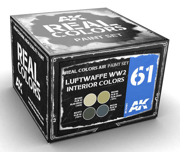 Real Colors: Luftwaffe WW2 Interior Colors Acrylic Lacquer Paint Set (4) 10ml Bottles