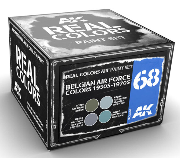 Real Colors: Belgian Air Force Colors 1950s-1970s Acrylic Lacquer Paint Set (4) 10ml Bottles