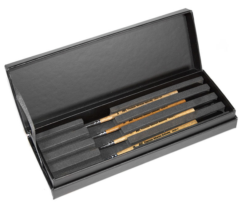 Premium AK Siberian Kolinsky 4 Brush Set