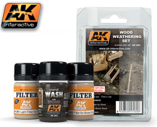 AK Interactive Nature Effects Wood Weathering Enamel Set 35ml Bottle