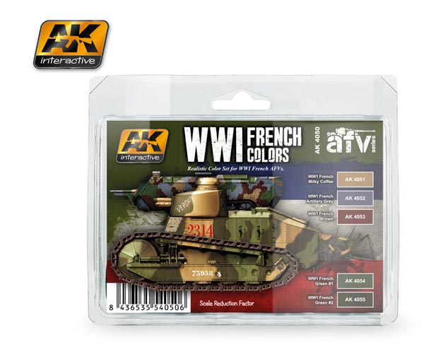 AFV WWI French Colors Acrylic Paint Set (5 Colors) 17ml Bottles