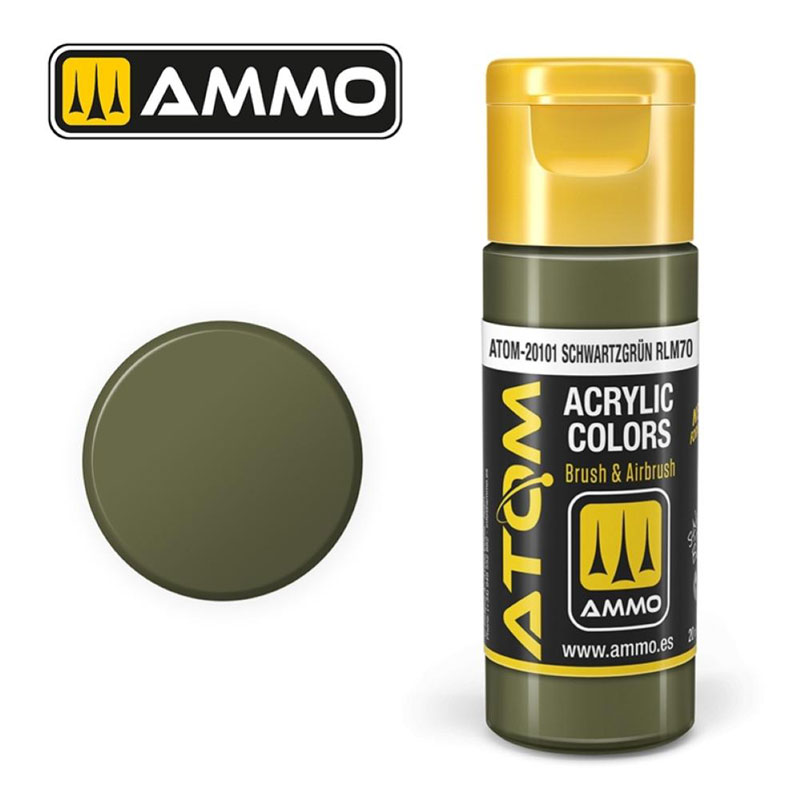 Ammo By Mig ATOM Acrylic Paint: Schwartzgrun RLM70