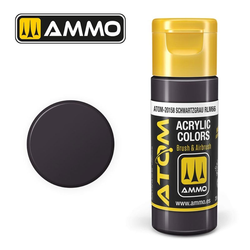 Ammo By Mig ATOM Acrylic Paint: Schwartzgrau RLM66