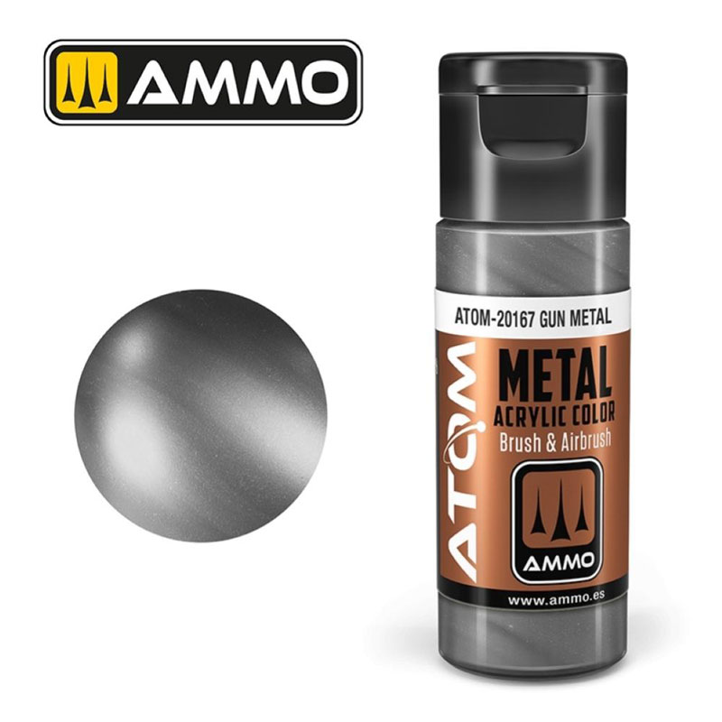 Ammo By Mig ATOM Acrylic Paint: Metallic Gun Metal