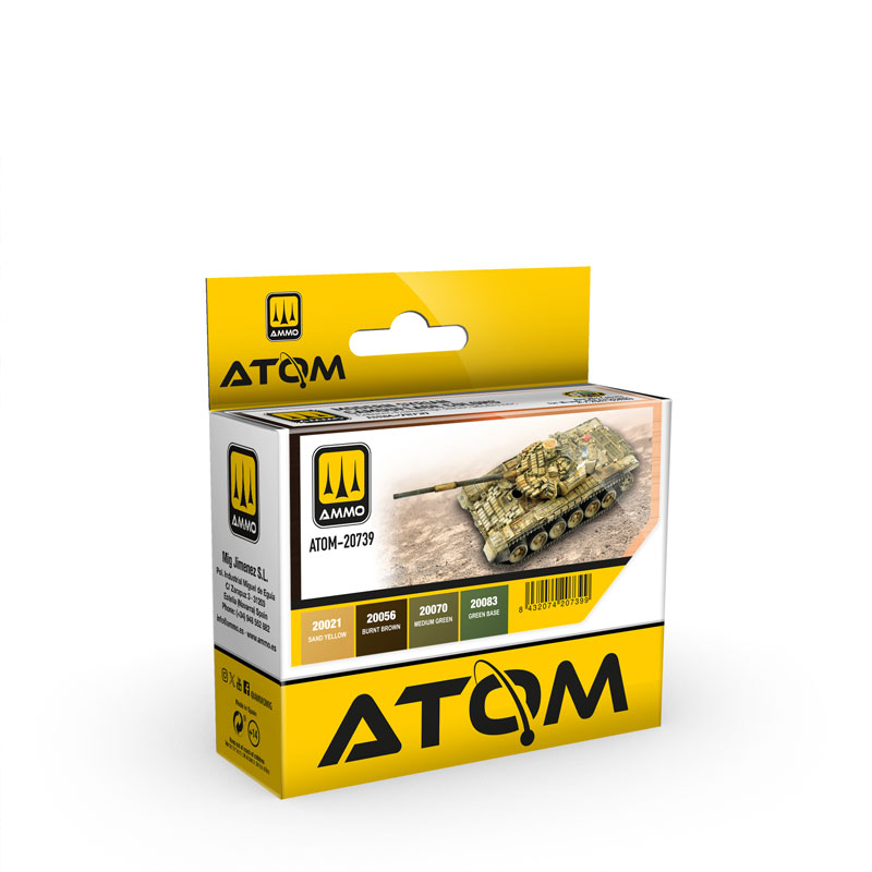 Ammo By Mig ATOM Acrylic Paint Set: Modern Syrian Camoflage Colors (4 Colors) 20ml Bottles