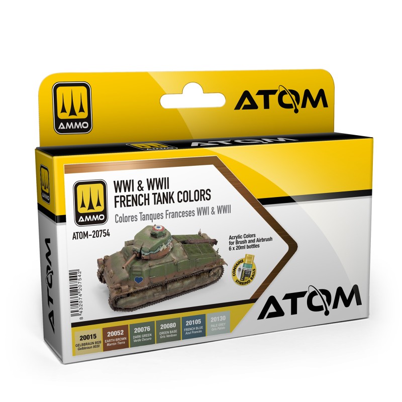 Ammo by Mig ATOM Paint Set: WW1 & WW2 French Tank Colors