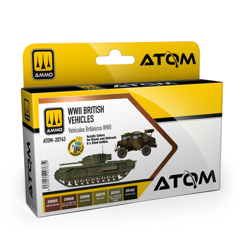 Ammo By Mig ATOM Acrylic Paint: WWII British Vehicles Set