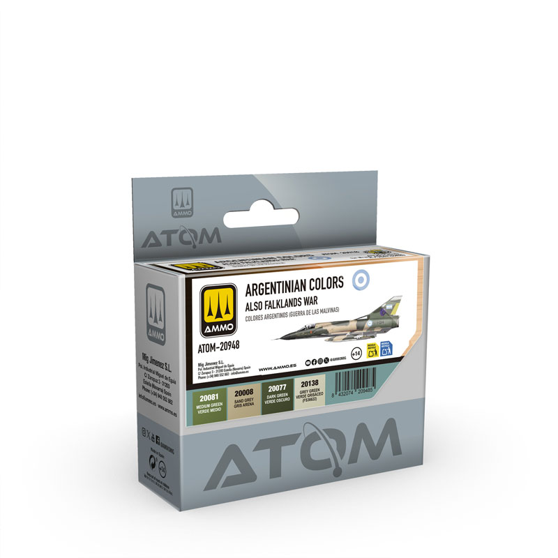 Ammo By Mig ATOM Acrylic Paint: Argentinian Colors Vol. 1 (Including Falklands War) Aircraft Set