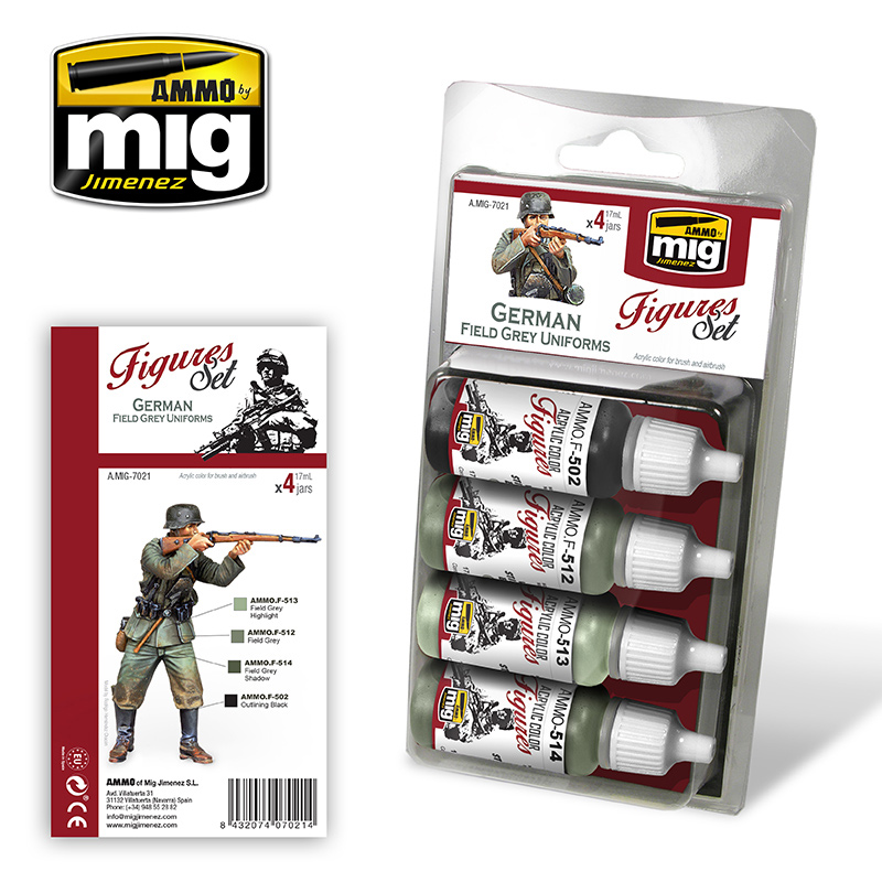 Figures Acrylic Paint Set: German Field Grey Uniforms