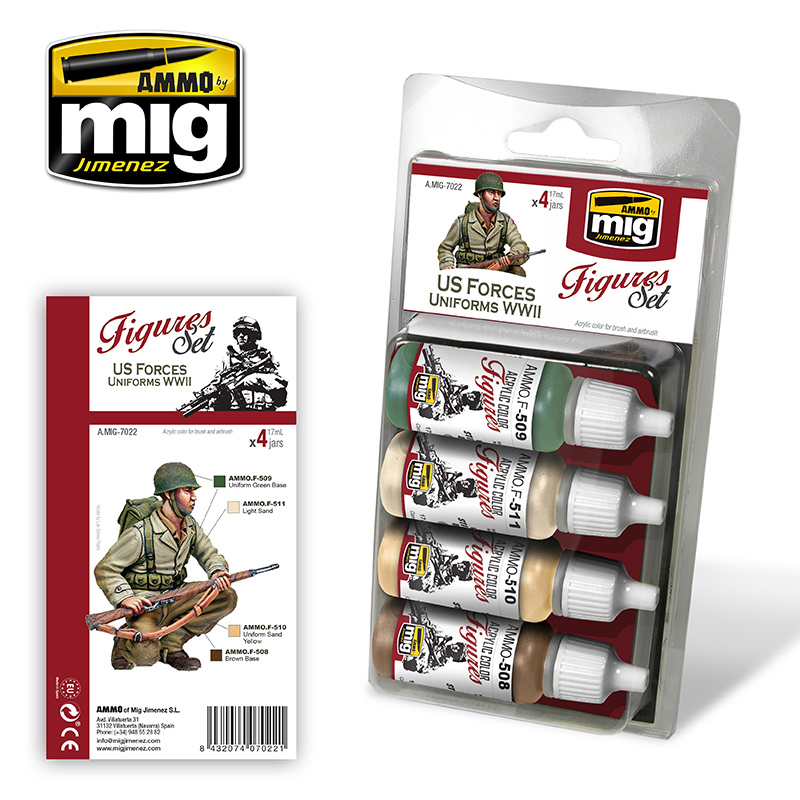 Figures Acrylic Paint Set: US Forces Uniforms WWII