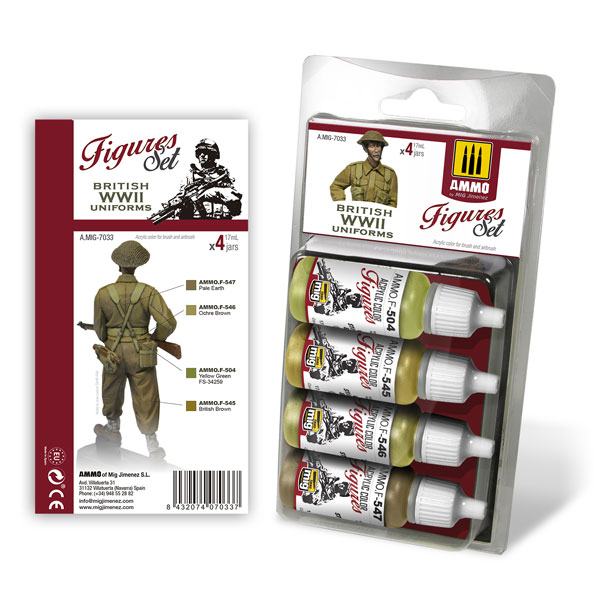 Acrylic Figures Paint Set: British Uniforms WWII