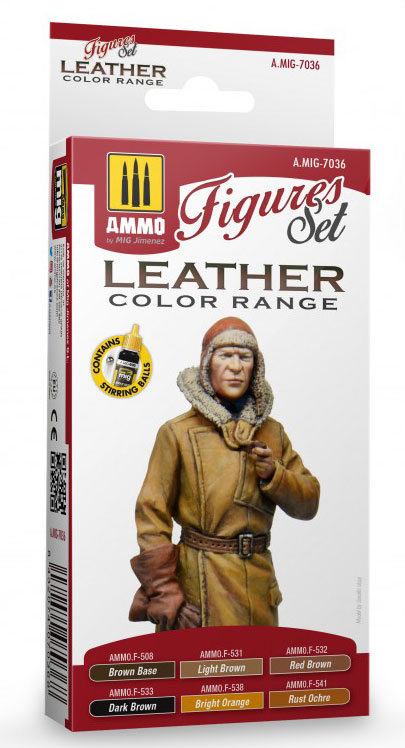 Acrylic Figures Paint Set: Leather On Figures 