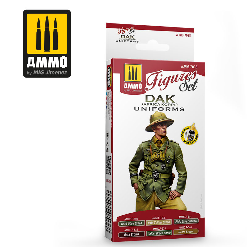 Acrylic Figures Paint Set: DAK Uniforms (Africa Korps) Figures